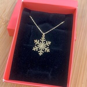 Brand New 14K Gold Plated Sterling Silver Snowflake Monogram "A" Girls Necklace